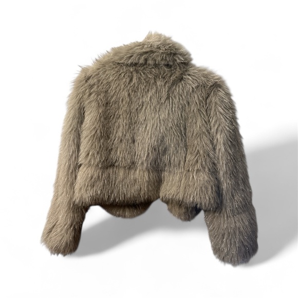 Jason Wu cropped faux fur jacket NWT XS grey - Picture 3 of 3